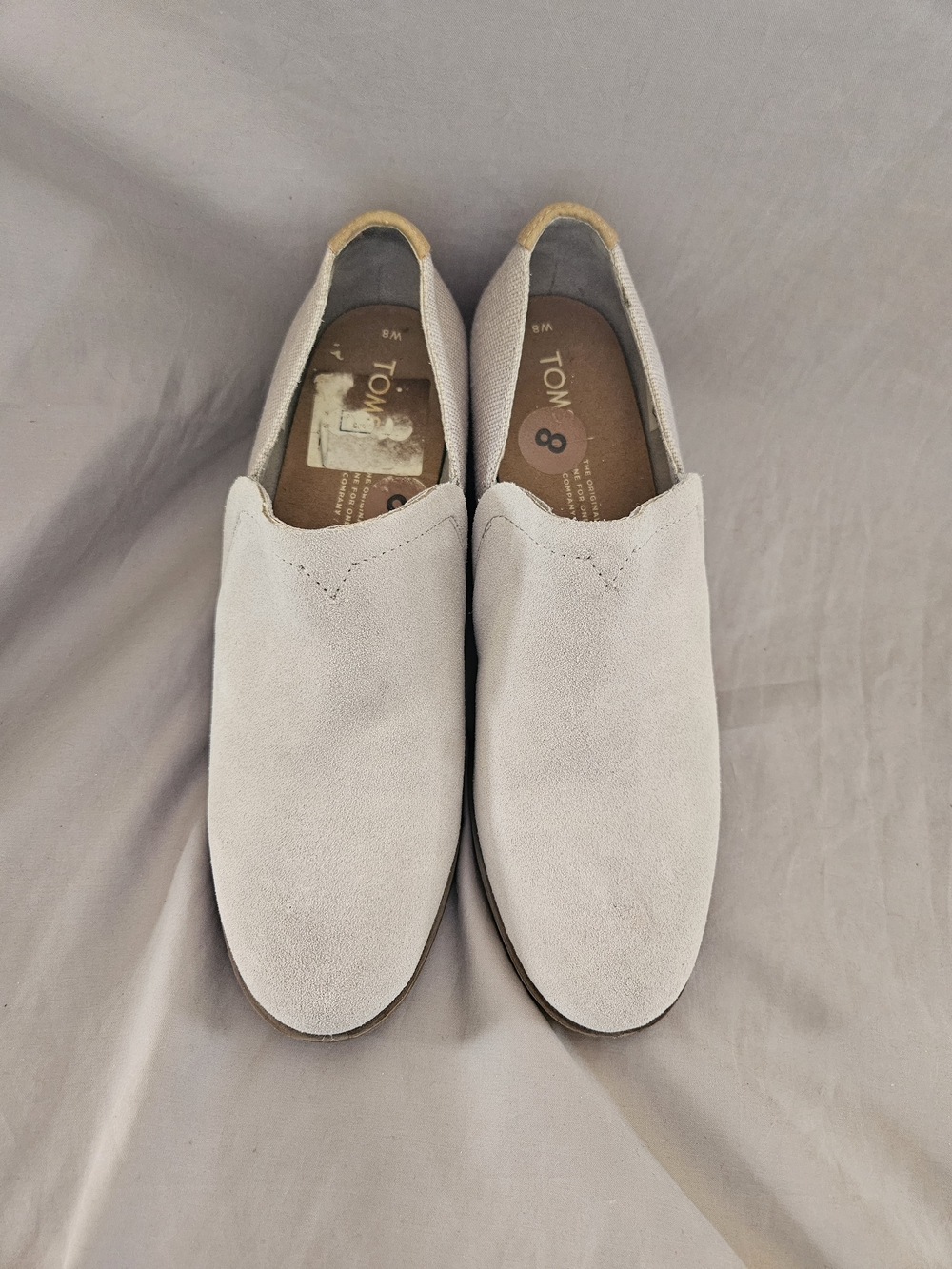 TOMS Slip-On Suede Shoes in Light Gray